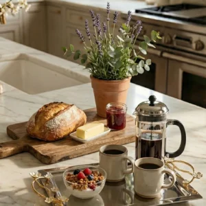 Alaylı metal tepsi konsept