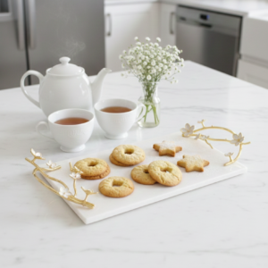 Kiraz çiçeği lüks mermer tepsi