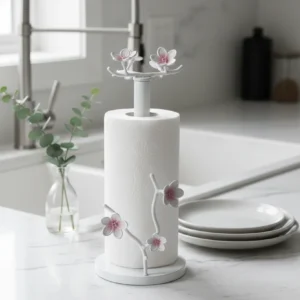 Beyaz şık çiçekli kağıt havluluk (1)