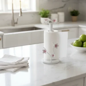 Beyaz şık çiçekli kağıt havluluk (2)