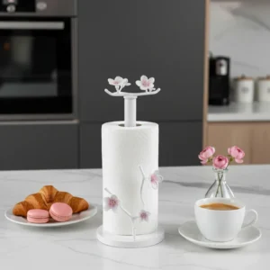 Beyaz şık çiçekli kağıt havluluk (3)