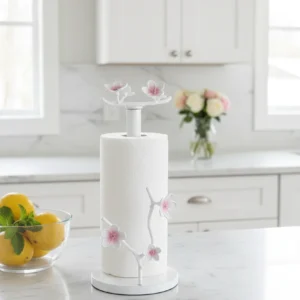 Beyaz şık çiçekli kağıt havluluk (4)