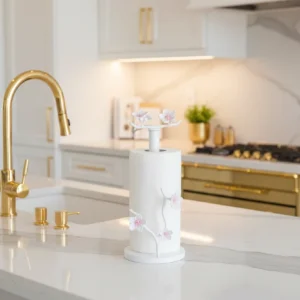 Beyaz şık çiçekli kağıt havluluk (5)