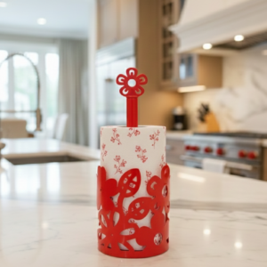 Ferforje Çiçekli Havluluk