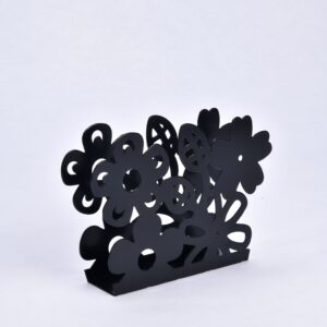 Ferforje Çiçekli Siyah Peçetelik