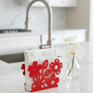 Ferforje Dik kırmızı Peçetelik