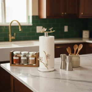 Kiraz Çiçeği Mermer Kağıt Havluluk el yapımı (1)