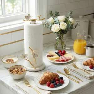 Kiraz Çiçeği Mermer Kağıt Havluluk el yapımı (5)