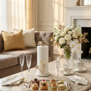 Kiraz Çiçeği Mermer Kağıt Havluluk el yapımı (6)