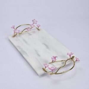 Kiraz Çiçeği Mermer Tepsi