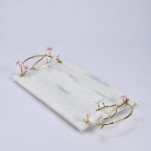 Kiraz Çiçeği Mermer Tepsi