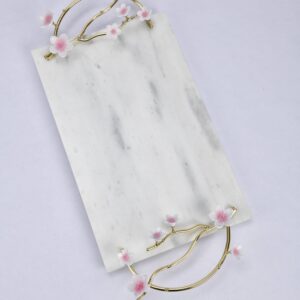 Kiraz Çiçeği Mermer Tepsi