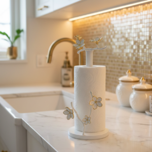 Kiraz çiçeği beyaz havluluk