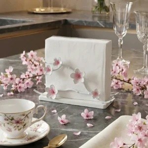 Kiraz çiçeği beyaz peçetelik