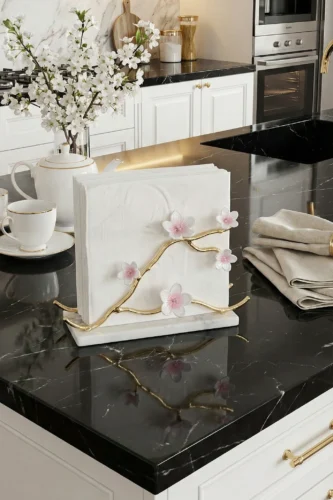 Kiraz çiçeği beyaz peçetelik