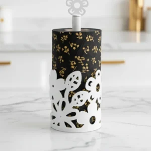 beyaz Ferforje Çiçekli Havluluk (2)