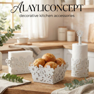 mutfak beyaz takım ferforje ürünler 2