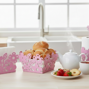 mutfak pembe takım ferforje ürünler