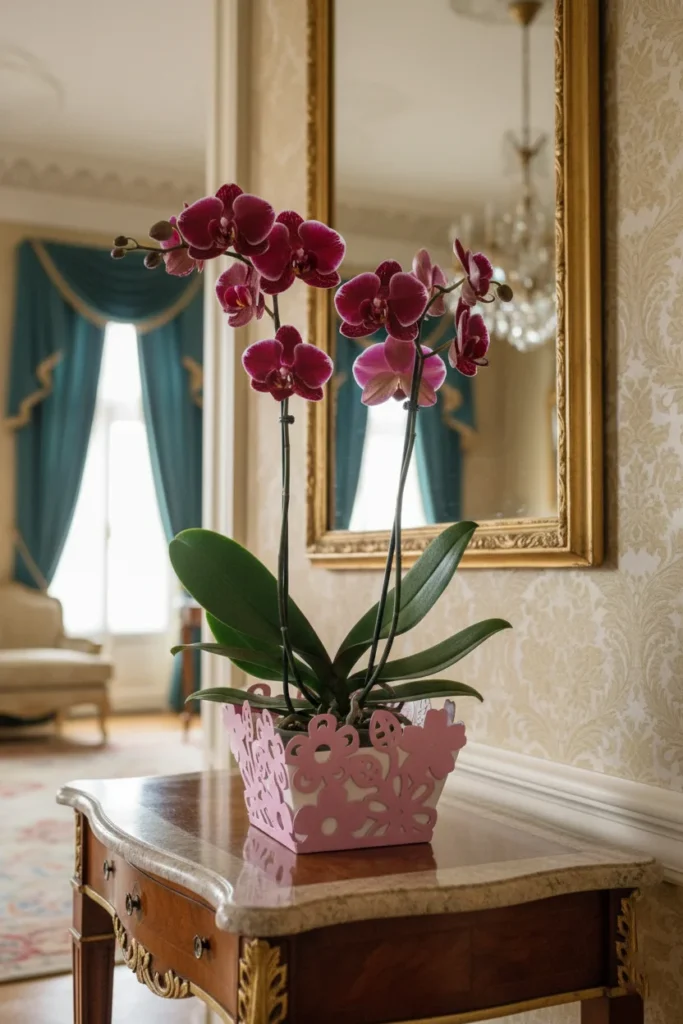 pembe ferforje çiçeklik