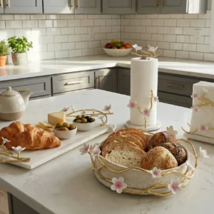 Alaylı Mermer mutfak ürünleri tepsi ekmeklik peçetelik