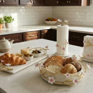 Alaylı Mermer mutfak ürünleri tepsi ekmeklik peçetelik