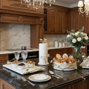 Alaylı Mermer mutfak ürünleri tepsi ekmeklik peçetelik