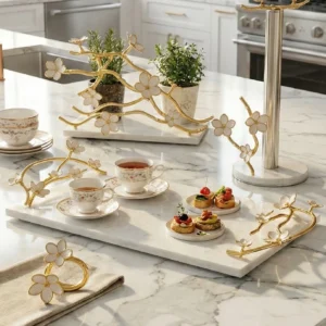 Alaylı Mermer mutfak ürünleri tepsi ekmeklik peçetelik