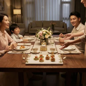 Alaylı mermer altın çiçekli lüks tepsi