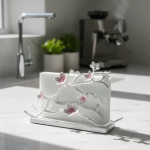 Kiraz Çiçeği Dik Peçetelik beyaz iç pembe (4)