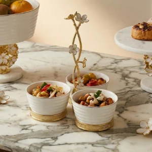 beyaz gold sunumluk çerezlik kek standı