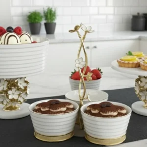 beyaz gold sunumluk çerezlik kek standı (2)