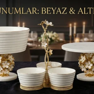 beyaz gold sunumluk çerezlik kek standı (5)